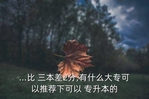 ...比 三本差2分,有什么大?？梢酝扑]下可以 專升本的