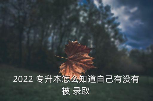 2022 專(zhuān)升本怎么知道自己有沒(méi)有被 錄取