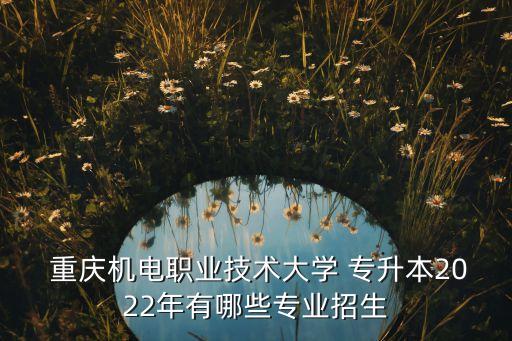  重慶機電職業(yè)技術大學 專升本2022年有哪些專業(yè)招生