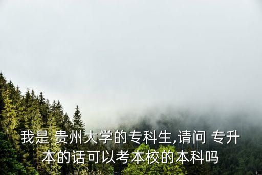 我是 貴州大學的?？粕?請問 專升本的話可以考本校的本科嗎