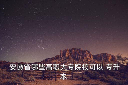  安徽省哪些高職大專院校可以 專升本