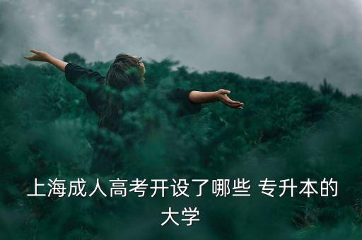  上海成人高考開設了哪些 專升本的大學