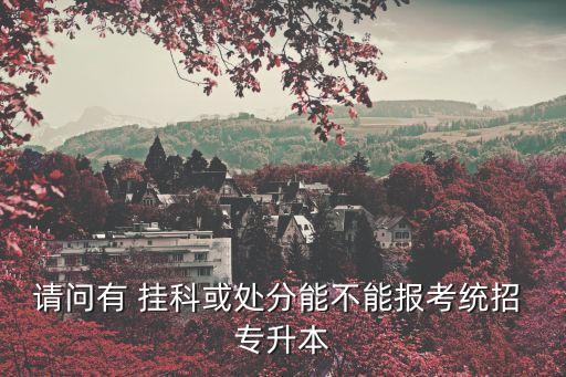 請問有 掛科或處分能不能報(bào)考統(tǒng)招 專升本