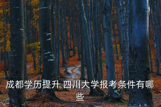 成都學歷提升 四川大學報考條件有哪些