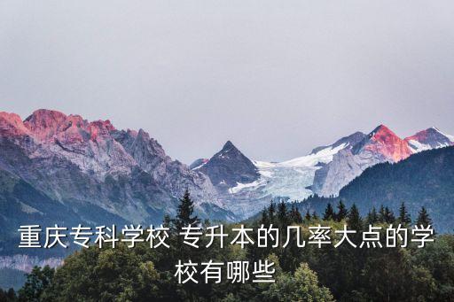 重慶專(zhuān)科學(xué)校 專(zhuān)升本的幾率大點(diǎn)的學(xué)校有哪些