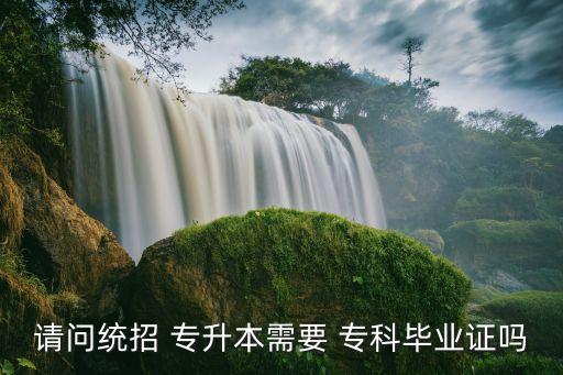 請問統(tǒng)招 專升本需要 ?？飘厴I(yè)證嗎