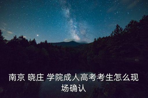 南京 曉莊 學(xué)院成人高考考生怎么現(xiàn)場確認(rèn)