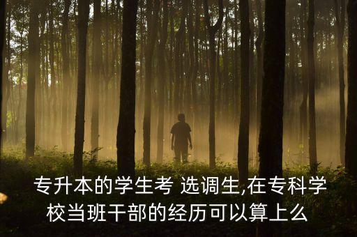 專升本的村官能否考選調生,統(tǒng)招專升本可不可以考選調生