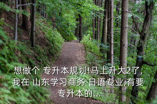 想做個(gè) 專升本規(guī)劃!馬上升大2了,我在 山東學(xué)習(xí)商務(wù) 日語(yǔ)專業(yè),有要 專升本的...