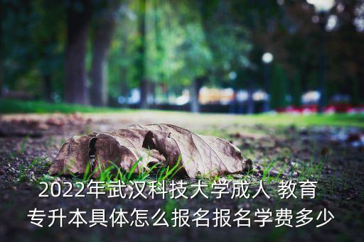 2022年武漢科技大學成人 教育 專升本具體怎么報名報名學費多少