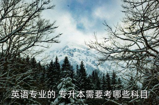 英語(yǔ)專(zhuān)業(yè)的 專(zhuān)升本需要考哪些科目