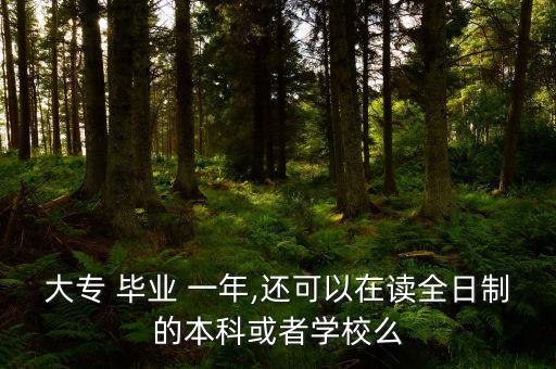 大專 畢業(yè) 一年,還可以在讀全日制的本科或者學校么