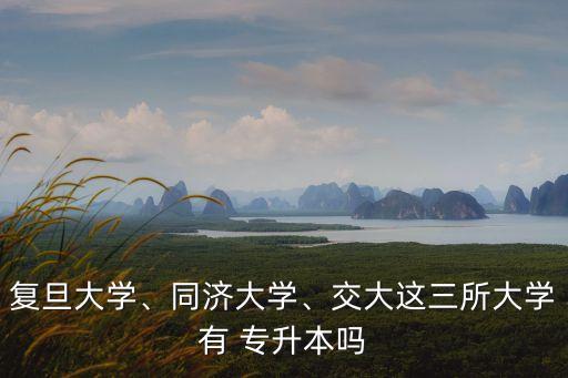 復(fù)旦大學(xué)、同濟(jì)大學(xué)、交大這三所大學(xué)有 專升本嗎
