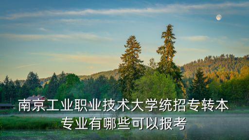  南京工業(yè)職業(yè)技術(shù)大學(xué)統(tǒng)招專轉(zhuǎn)本 專業(yè)有哪些可以報(bào)考